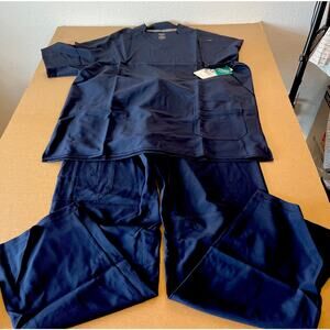 Men’s Essential Threads Scrub Top And Bottoms XL Navy Blue Welby